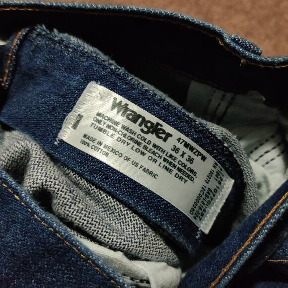 Wrangler Jeans 36 x 36 Mens Regular Fit 47MWZ PW Dark Wash Western Pants - Picture 4 of 9